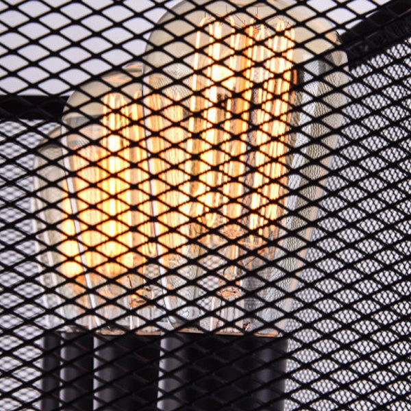 Rectangular Shape Pendant Lighting Modern Style Metal 4 Lights Hanging Lamp in Black