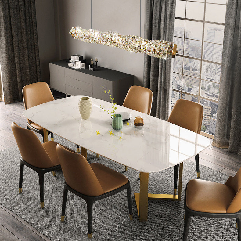Single Modernism Golden Ceiling Light Crystal Kitchen Island Lighting