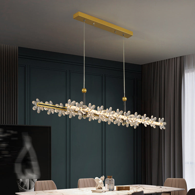 Modernism Single Golden Finish Ceiling Light LED Kitchen Island Lighting