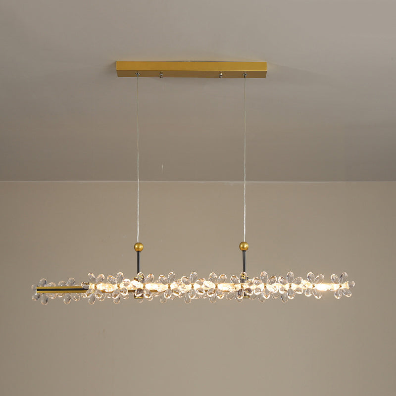 Modernism Single Golden Finish Ceiling Light LED Kitchen Island Lighting