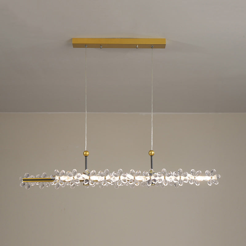 Modernism Single Golden Finish Ceiling Light LED Kitchen Island Lighting