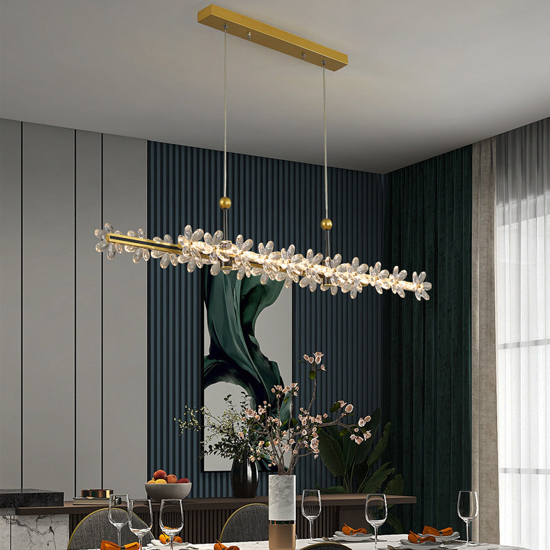 Modernism Single Golden Finish Ceiling Light LED Kitchen Island Lighting