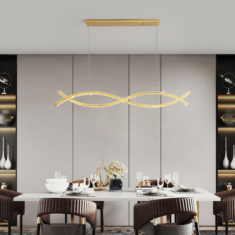 Modern 1/2-Light Golden Kitchen Island Lighting LED Ceiling Light
