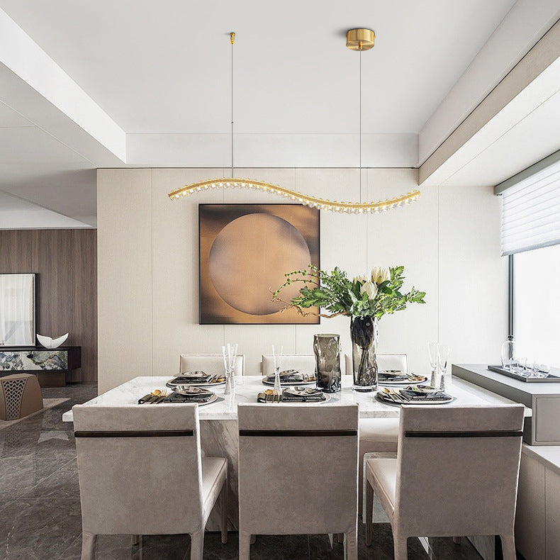 Modern 1/2-Light Golden Kitchen Island Lighting LED Ceiling Light