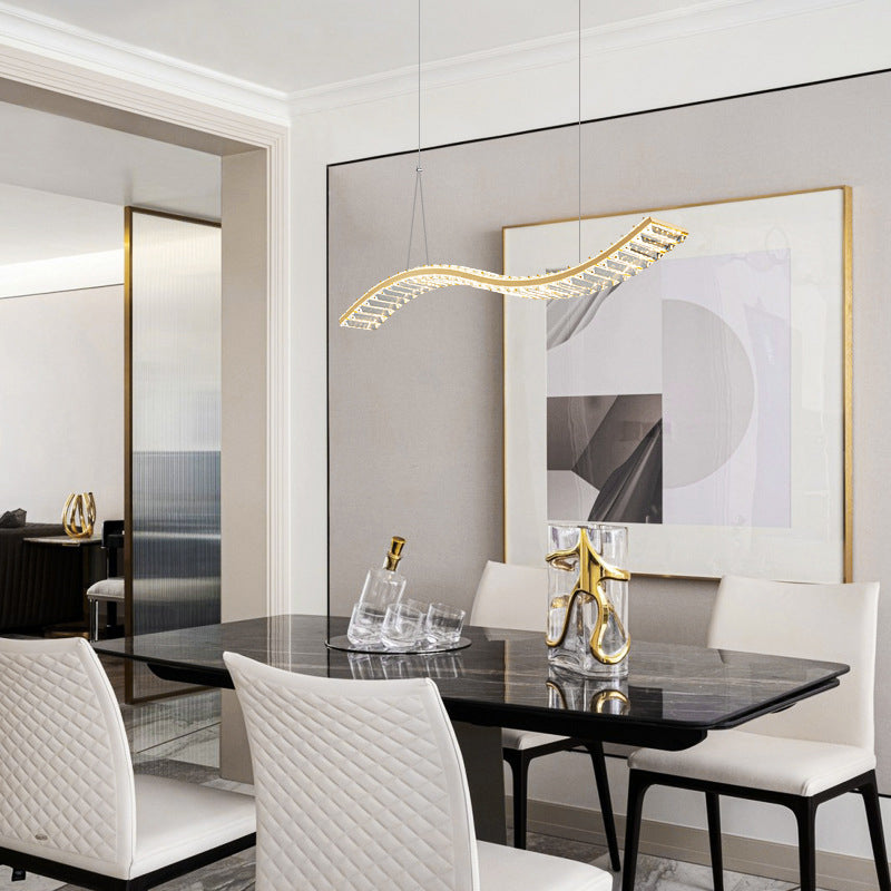 Modern 1/2-Light Golden Kitchen Island Lighting LED Ceiling Light