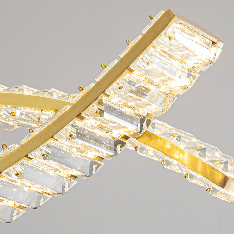 Modern 1/2-Light Golden Kitchen Island Lighting LED Ceiling Light