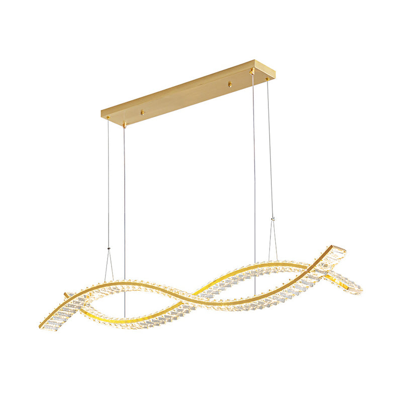 Modern 1/2-Light Golden Kitchen Island Lighting LED Ceiling Light