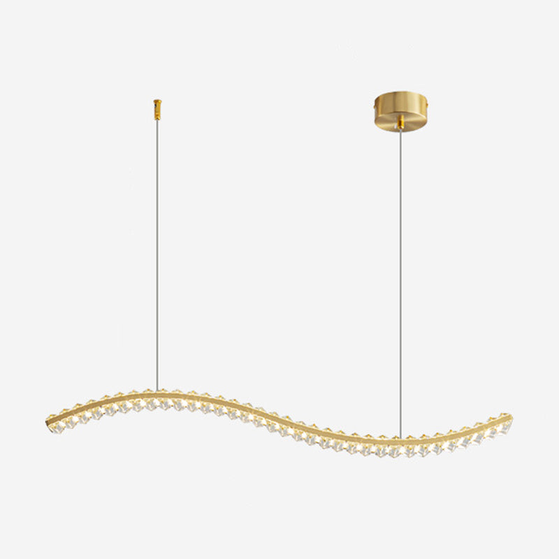 Modern 1/2-Light Golden Kitchen Island Lighting LED Ceiling Light