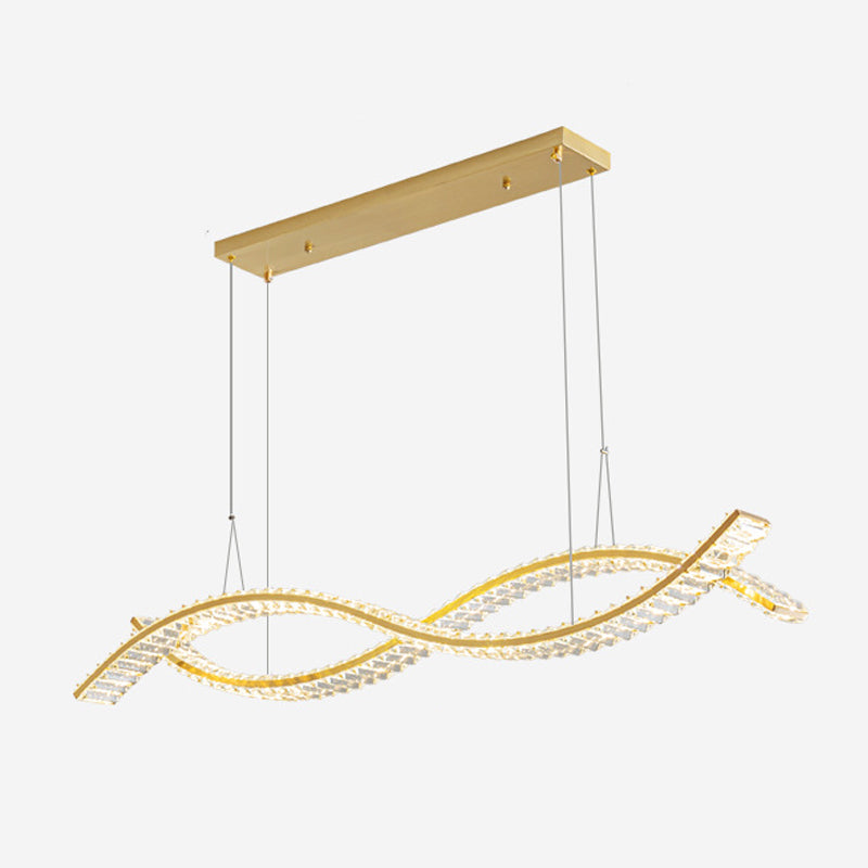 Modern 1/2-Light Golden Kitchen Island Lighting LED Ceiling Light