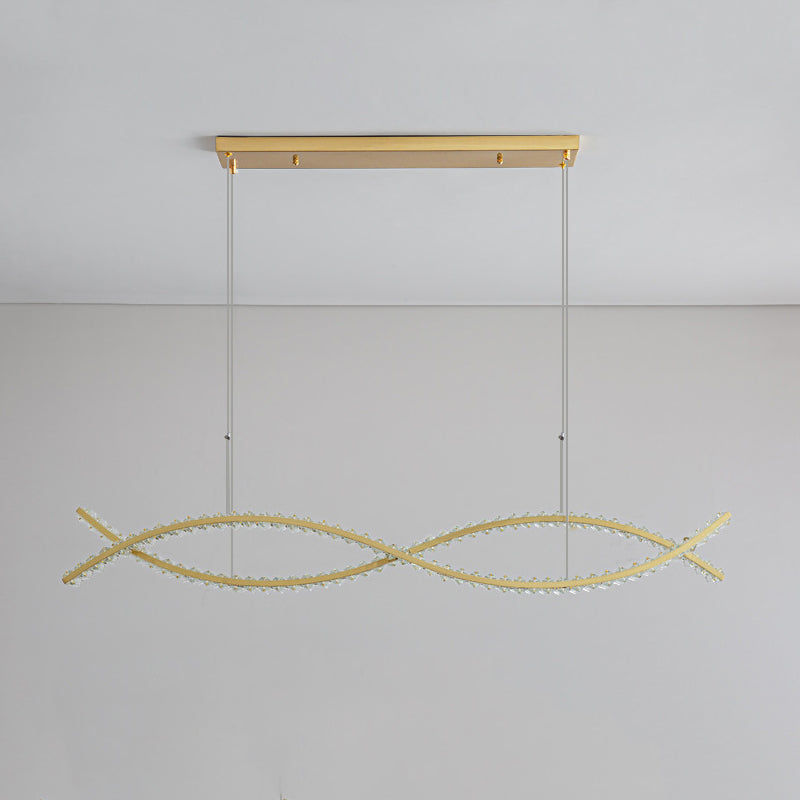 Modern 1/2-Light Golden Kitchen Island Lighting LED Ceiling Light