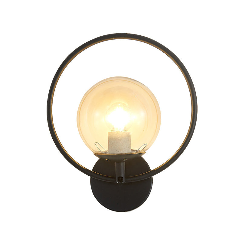 Hoop Shape Wall Sconce Modern Style Metal 6 Lights Wall Mount Lamp for Living Room