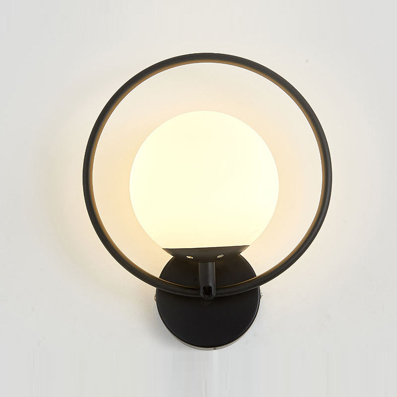 Hoop Shape Wall Sconce Modern Style Metal 6 Lights Wall Mount Lamp for Living Room