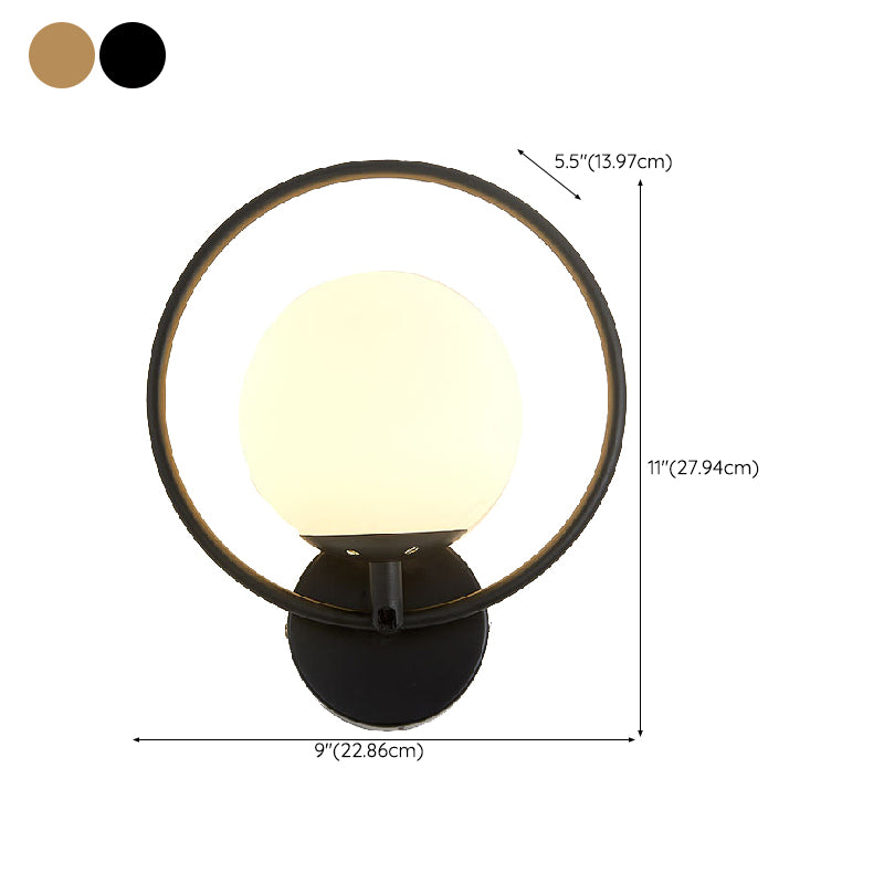 Hoop Shape Wall Sconce Modern Style Metal 6 Lights Wall Mount Lamp for Living Room