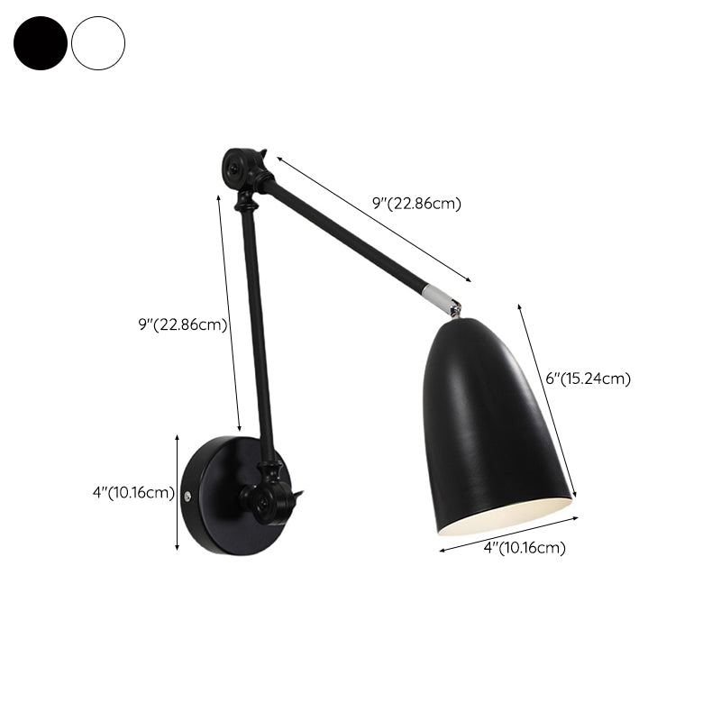 Contemporary Metal Wall Sconce Minimalist Wall Light Fixture with Adjustable Arm