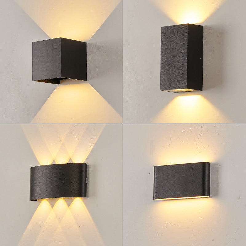 Modern Metal Wall Sconce Geometric Shape Wall Light for Bedroom