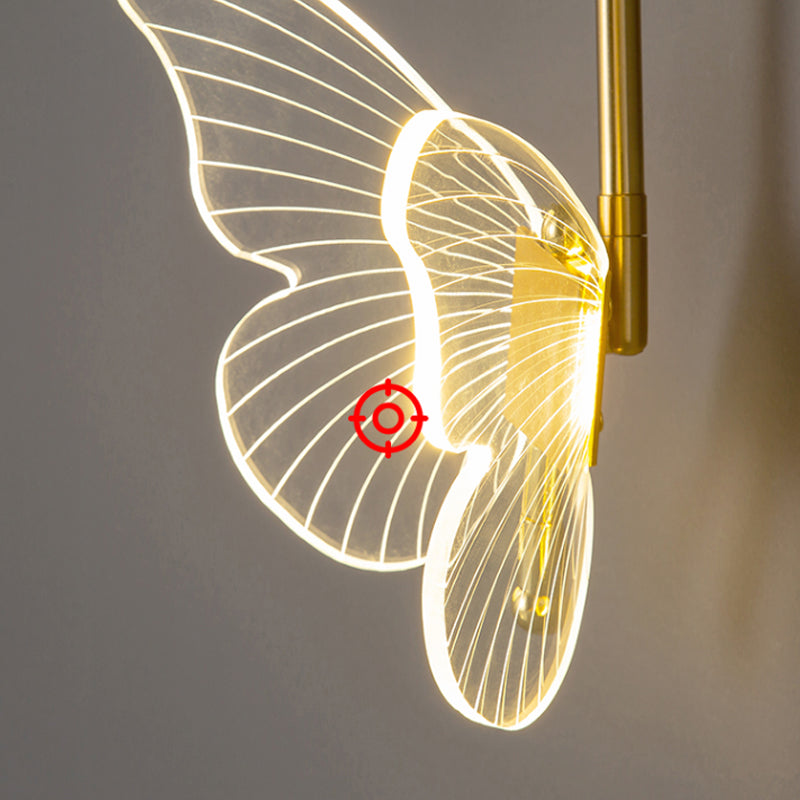 Nordic Style Iron Wall Light Butterflies Shape Wall Lamp for Children's Room