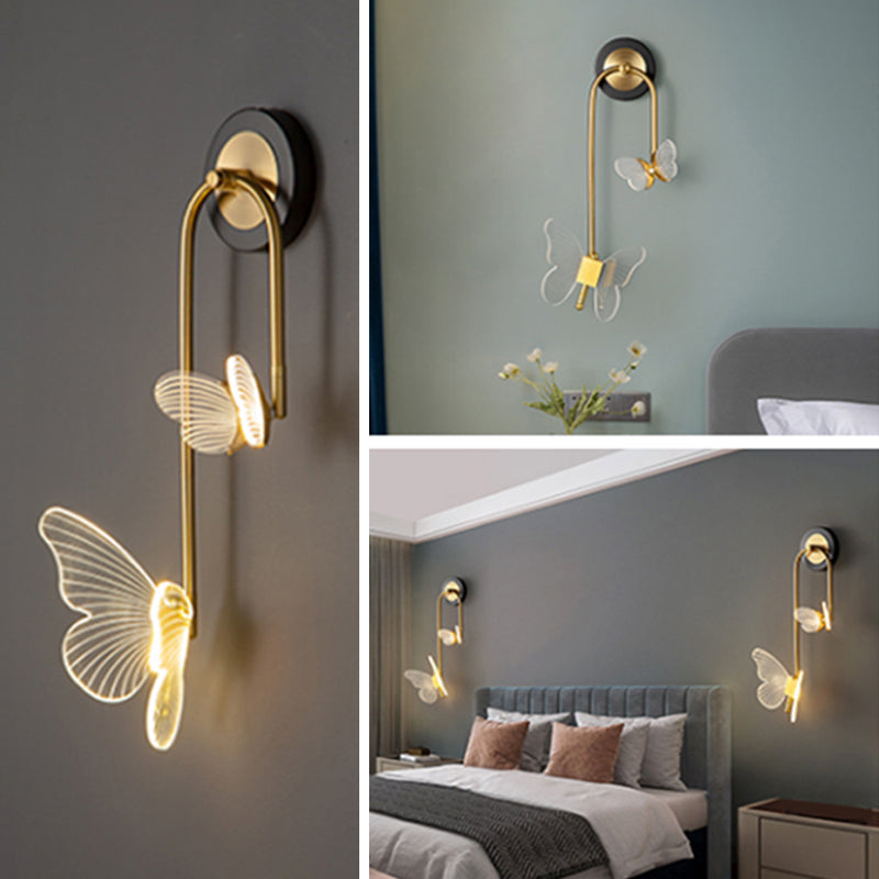 Nordic Style Iron Wall Light Butterflies Shape Wall Lamp for Children's Room