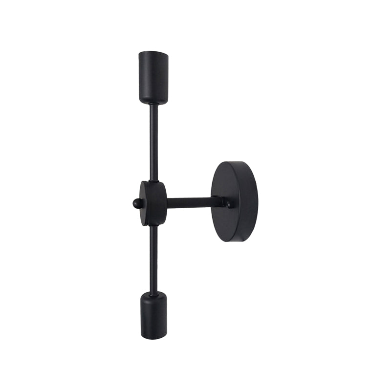 Modern Wall Sconce Linear Shape Wall Light with Metal Shade for Bedroom in Black