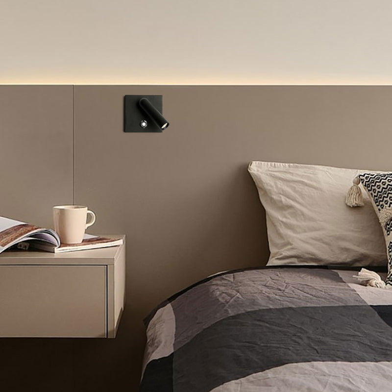 Modern Simple Wall Light Square Shape Wall Lamp with Aluminum Shade for Bedroom
