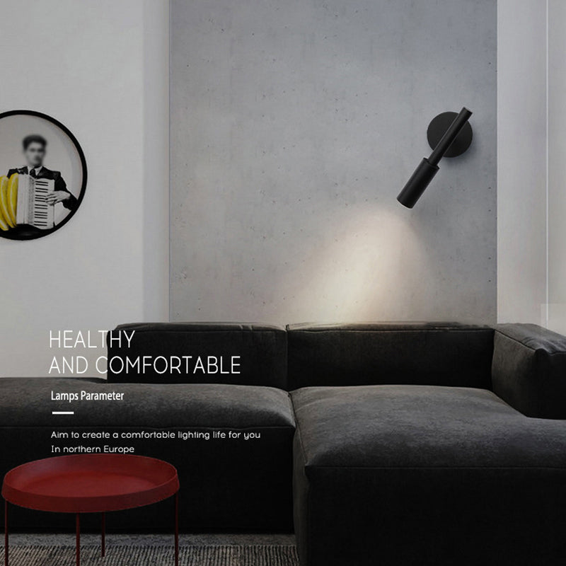 Modern Simple Wall Light Cylinder Shape Wall Lamp with Iron Shade for Bedroom