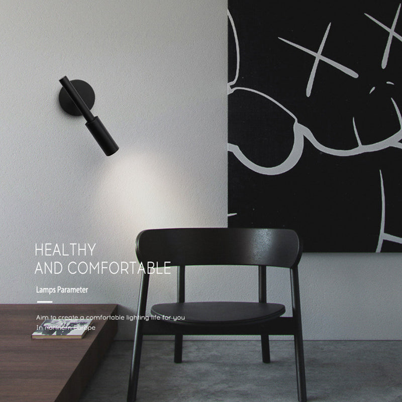 Modern Simple Wall Light Cylinder Shape Wall Lamp with Iron Shade for Bedroom