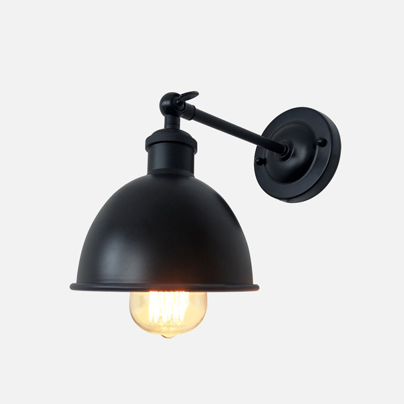 Industrial Wall Sconce Dome Shape Wall Light with Metal Shade for Bedroom