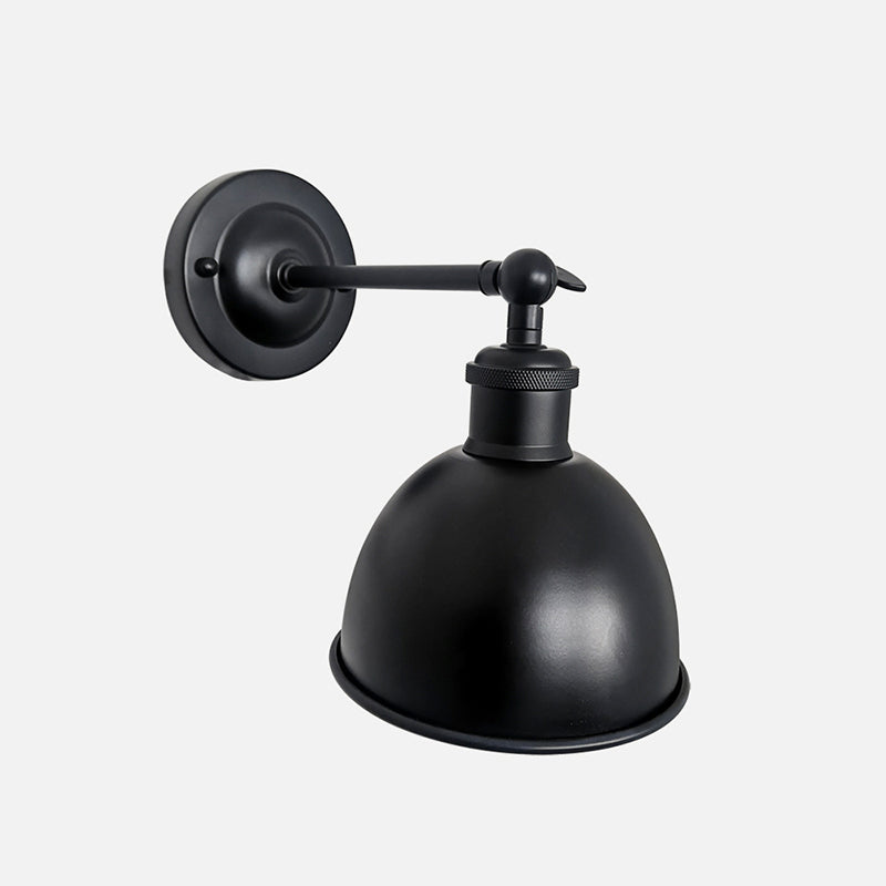 Industrial Wall Sconce Dome Shape Wall Light with Metal Shade for Bedroom