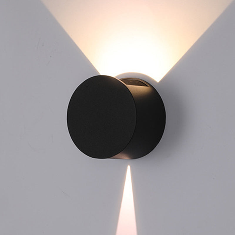 Hoop Shape Wall Light Modern Style Metal 2 Lights Sconce in Black/White