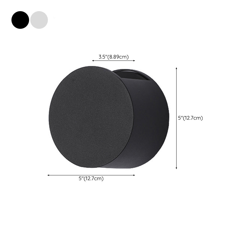 Hoop Shape Wall Light Modern Style Metal 2 Lights Sconce in Black/White