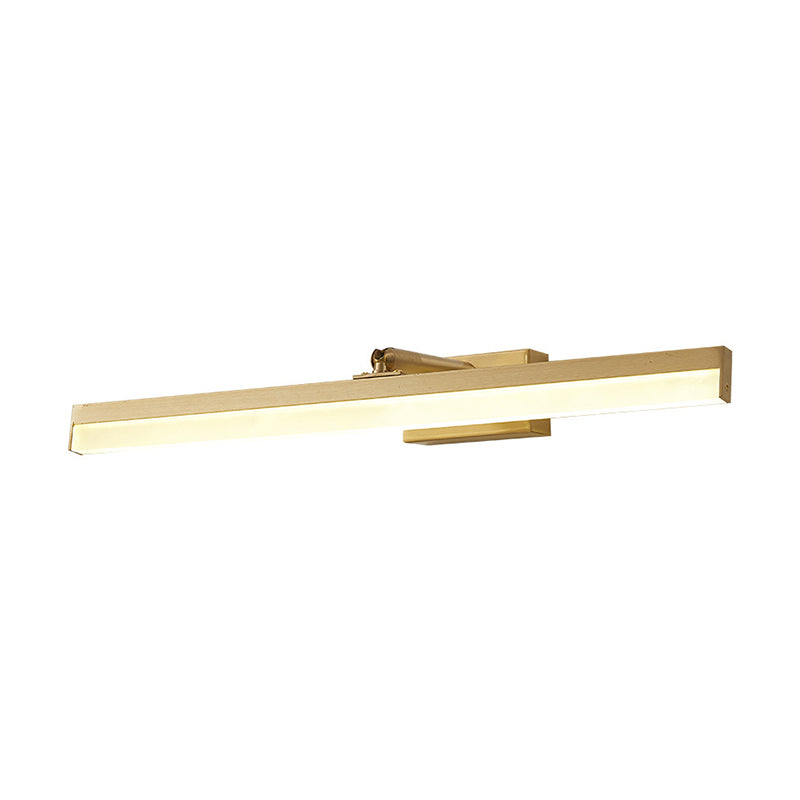 LED Mirror Front Light Modern Copper Vanity Light with Acrylic Shade for Bathroom