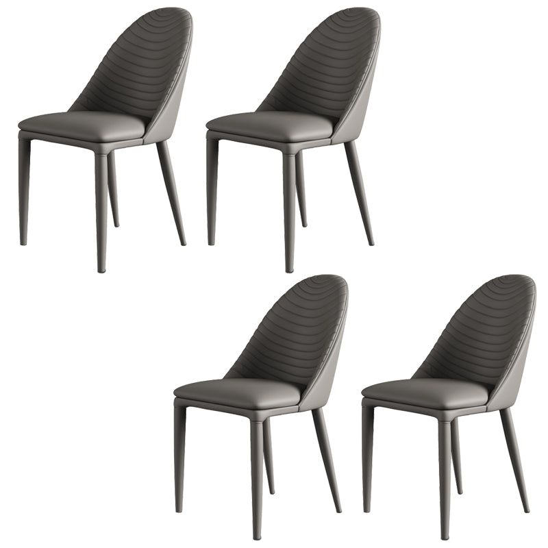 Upholstered Dining Chair Contemporary Faux Leather Kitchen Dining Chair