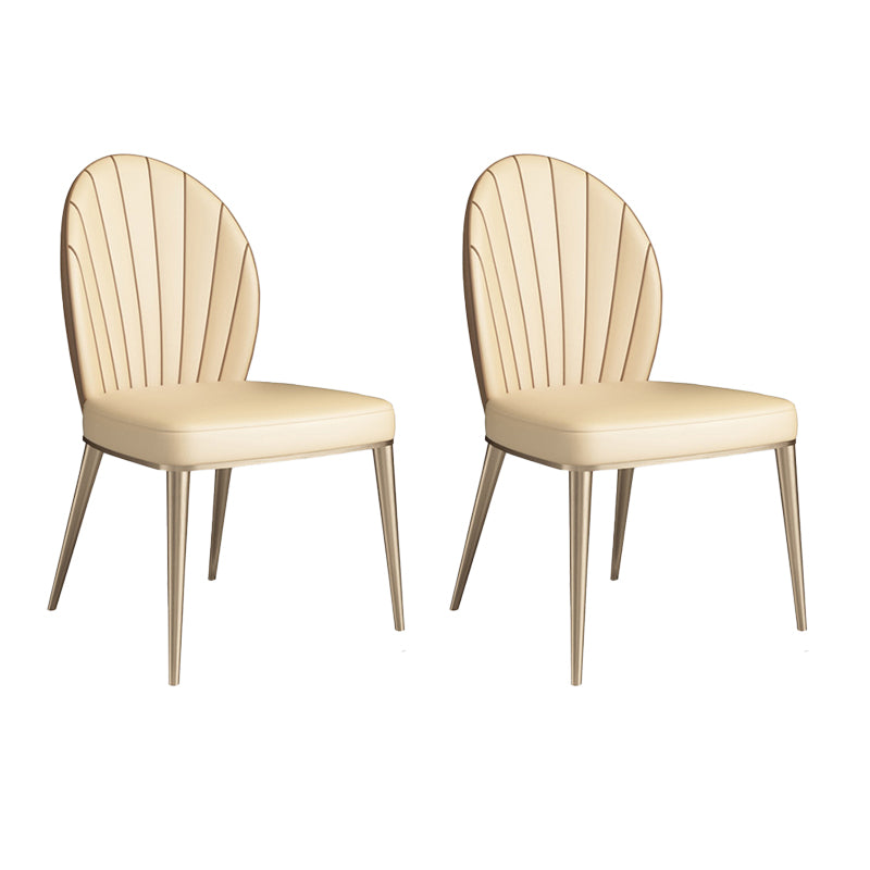 Upholstered Dining Chairs Beige Faux Leather Kitchen Dining Chairs