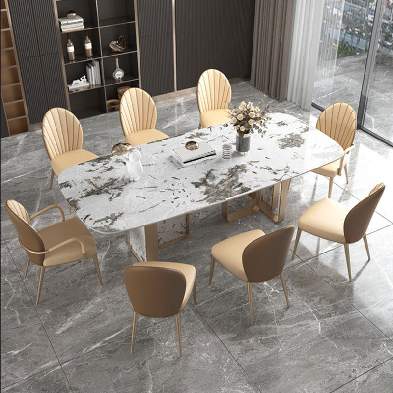 Upholstered Dining Chairs Beige Faux Leather Kitchen Dining Chairs