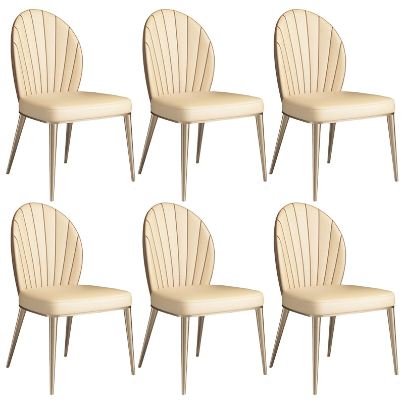 Upholstered Dining Chairs Beige Faux Leather Kitchen Dining Chairs