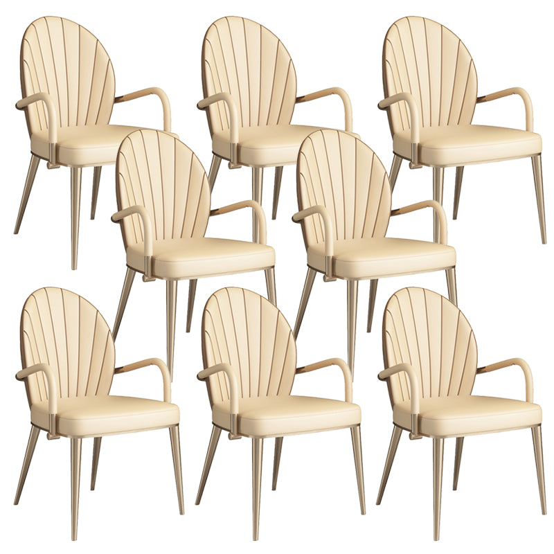 Upholstered Dining Chairs Beige Faux Leather Kitchen Dining Chairs