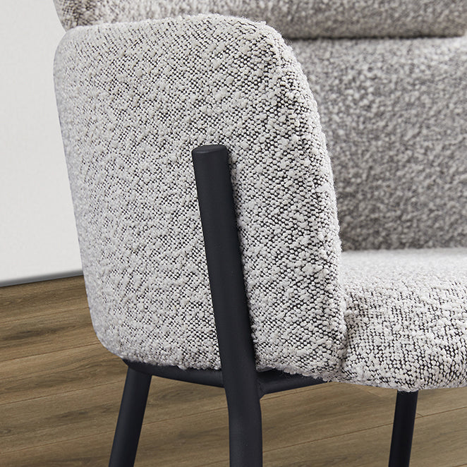 Kitchen Dining Arm Chair Contemporary Dining Chair with Black Metal Legs