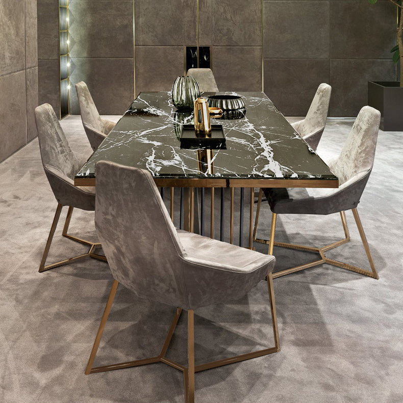 Glam Kitchen Dining Chairs Faux Leather Side Chairs with Gold Legs