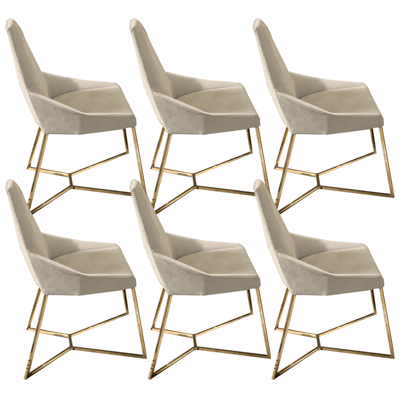 Glam Kitchen Dining Chairs Faux Leather Side Chairs with Gold Legs