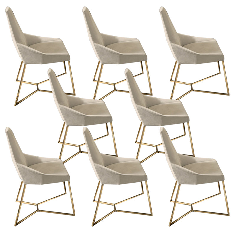 Glam Kitchen Dining Chairs Faux Leather Side Chairs with Gold Legs