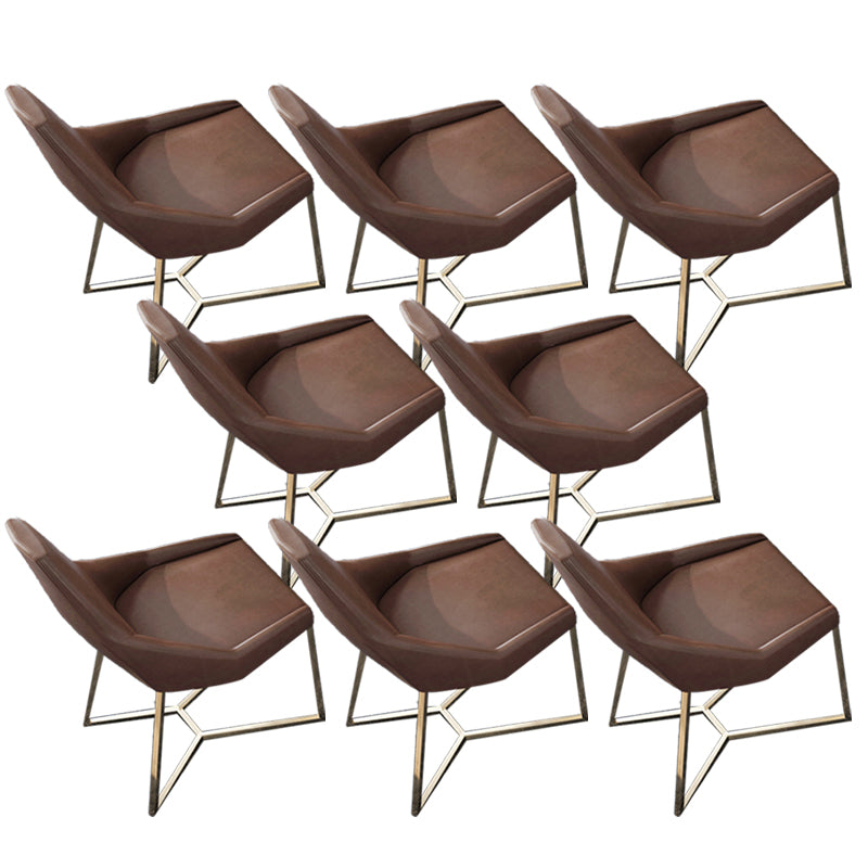 Glam Kitchen Dining Chairs Faux Leather Side Chairs with Gold Legs