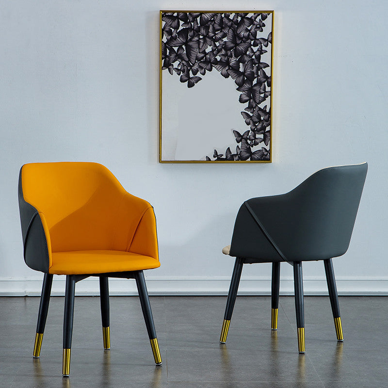 Industrial Arm Chair Solid Back Dining Room Chair for Kitchen