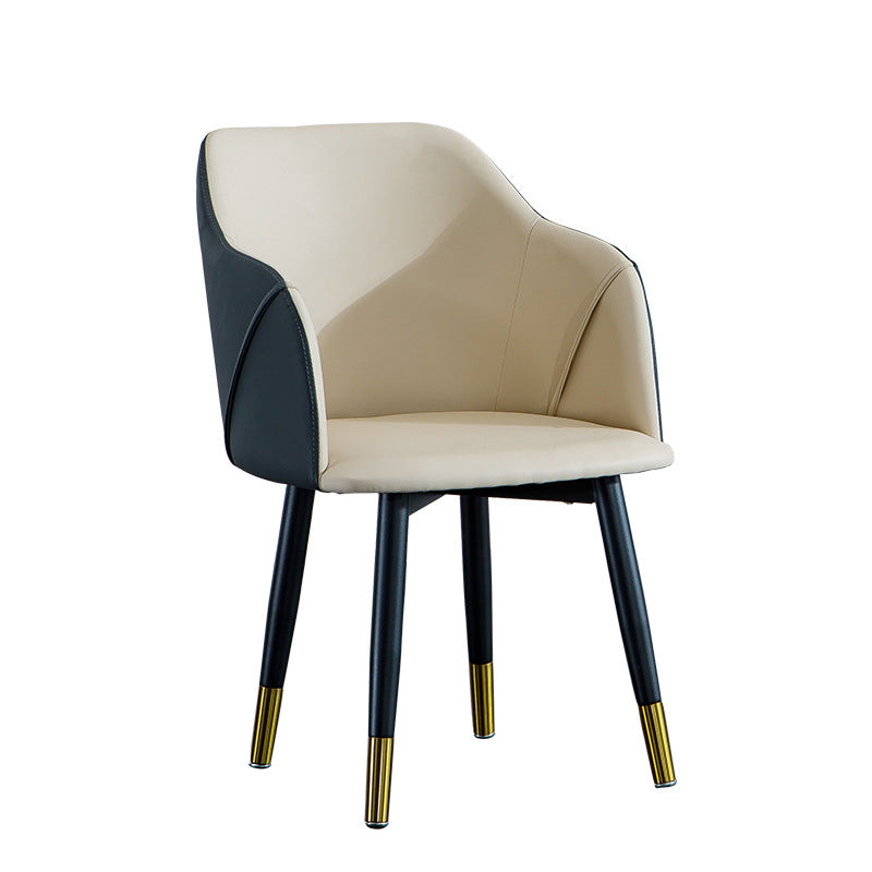 Industrial Arm Chair Solid Back Dining Room Chair for Kitchen