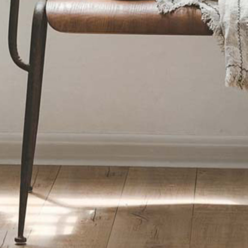 Open Back Side Chair Industrial Style Metal and Wood Dining Chair