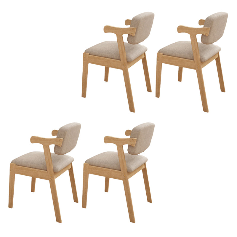 Contemporary Arm Chair Open Back Wood Dining Room Chair for Dining Room