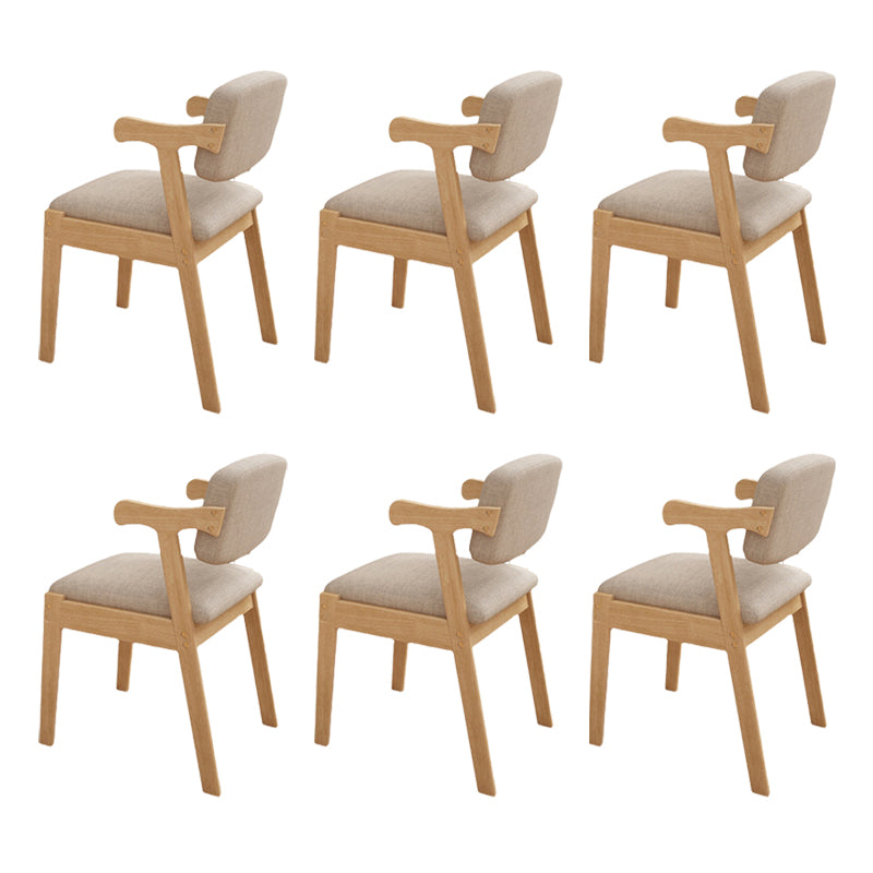 Contemporary Arm Chair Open Back Wood Dining Room Chair for Dining Room