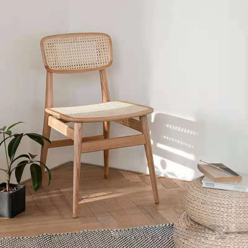 Industrial Side Chair Open Back Wood Dining Room Chair for Dining Room