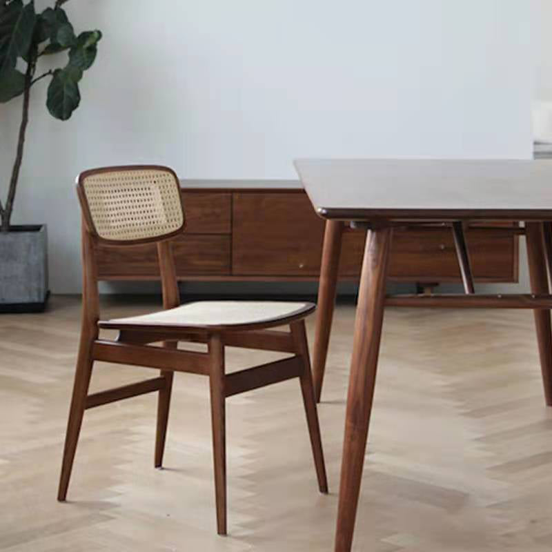 Industrial Side Chair Open Back Wood Dining Room Chair for Dining Room