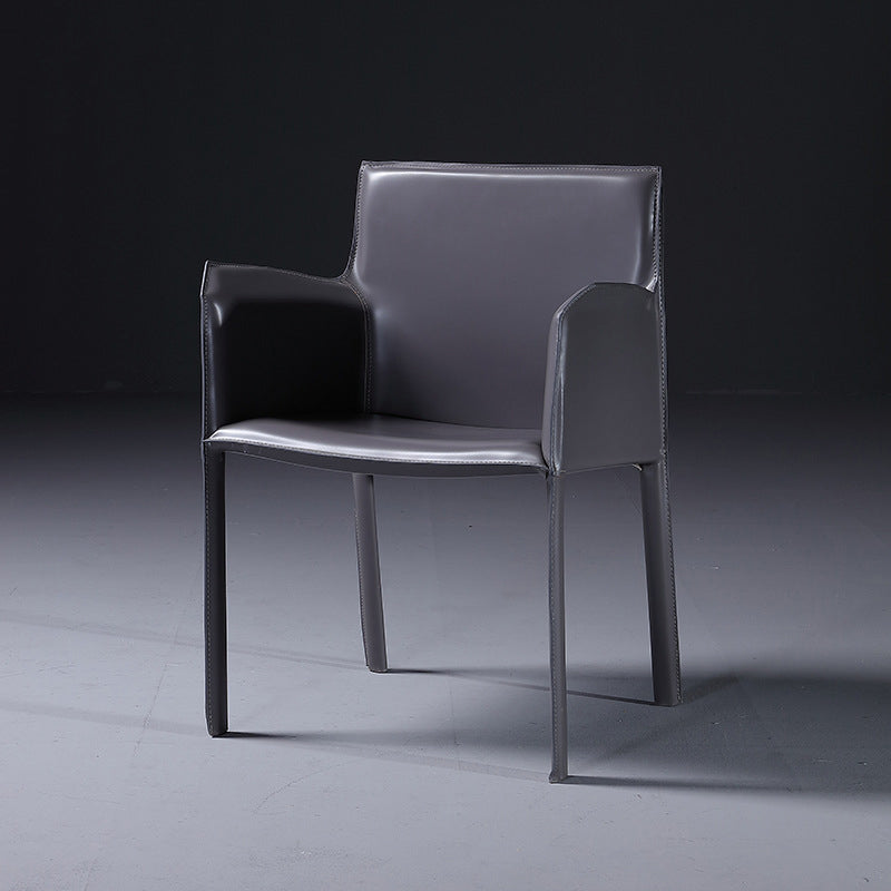 Industrial Arm Chair Solid Back Dining Room Chair for Dining Room