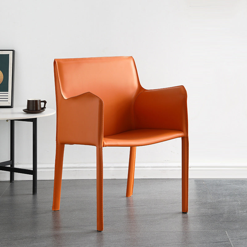 Industrial Arm Chair Solid Back Dining Room Chair for Dining Room