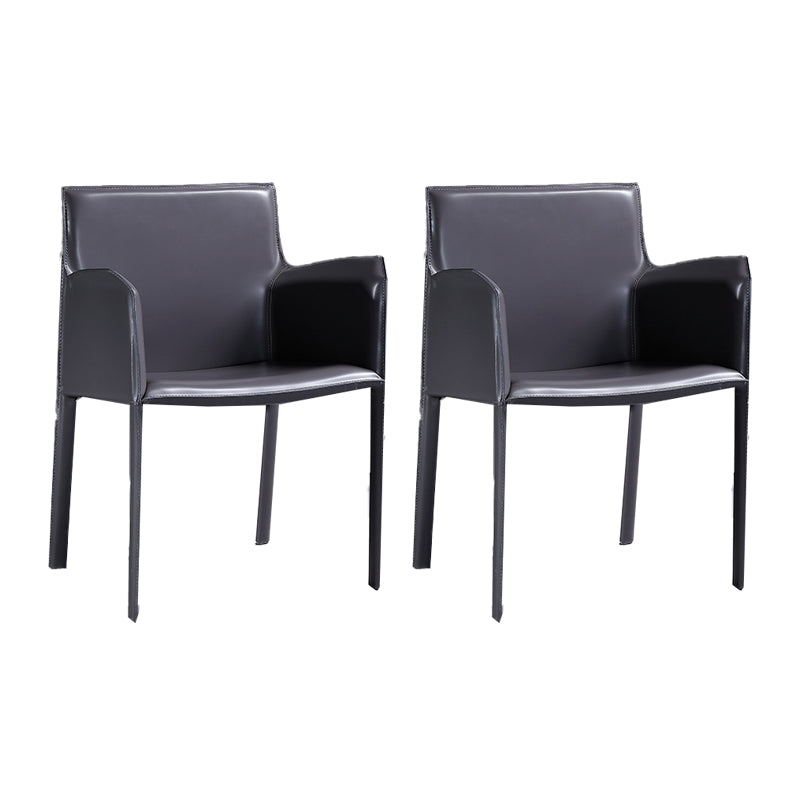 Industrial Arm Chair Solid Back Dining Room Chair for Dining Room